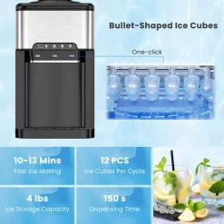 3-in-1 Water Cooler with Built-In Ice Maker