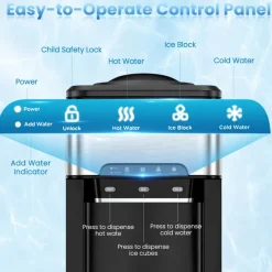 3-in-1 Water Cooler with Built-In Ice Maker