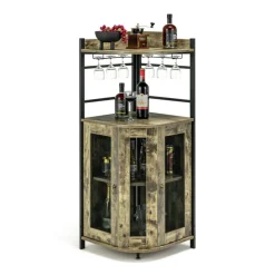 Industrial Corner Bar Cabinet