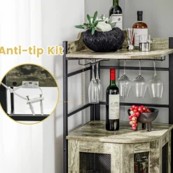 Industrial Corner Bar Cabinet