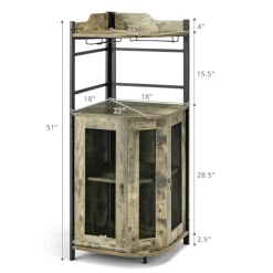 Industrial Corner Bar Cabinet