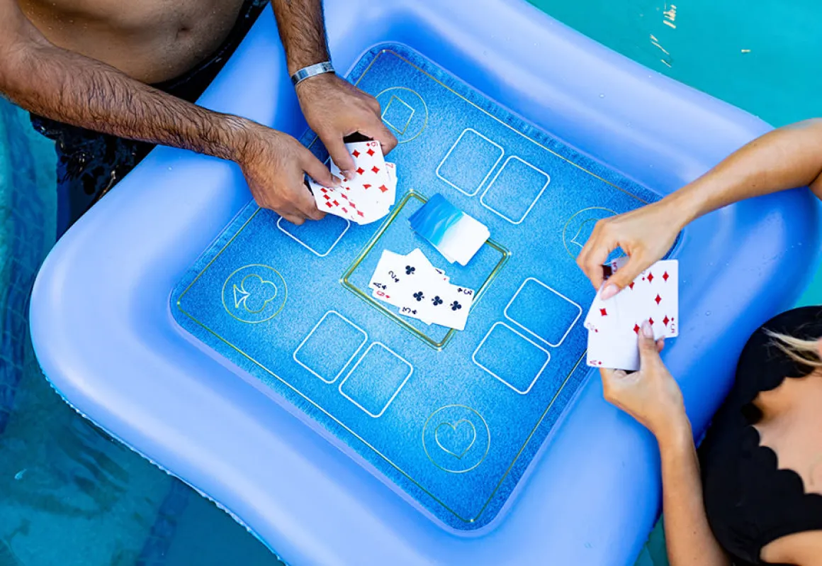 Inflatable Floating Game Table and Waterproof Cards