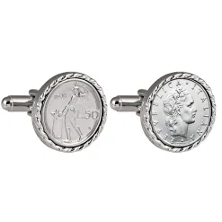 Italian 50 Lire Coin Cufflinks
