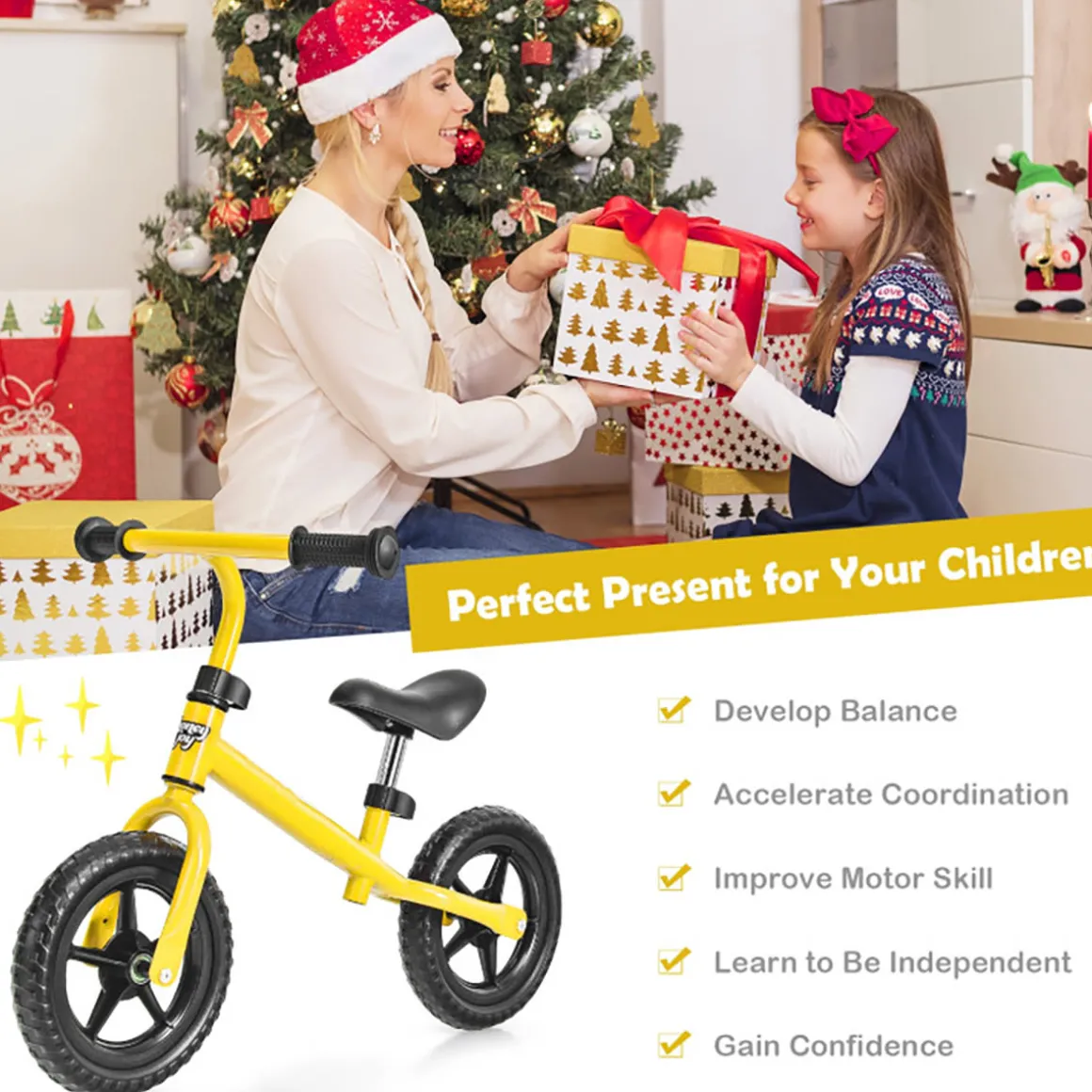 Kids Adjustable No Pedal Balance Bike