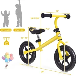 Kids Adjustable No Pedal Balance Bike