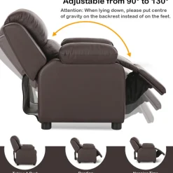 Kids Deluxe Recliner Chair with Storage Arms