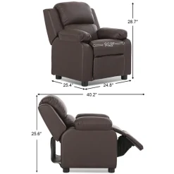Kids Deluxe Recliner Chair with Storage Arms