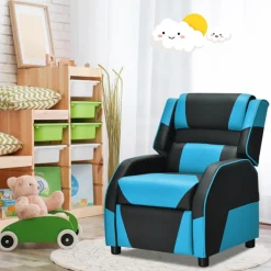 Kids Gaming Sofa Recliner with Headrest and Footrest