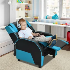 Kids Gaming Sofa Recliner with Headrest and Footrest
