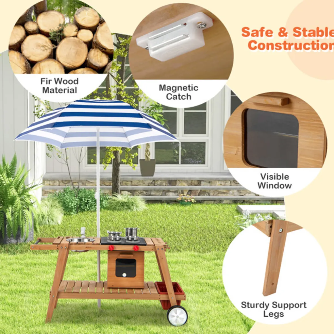 Kids Play Trolley with Sun Proof Umbrella