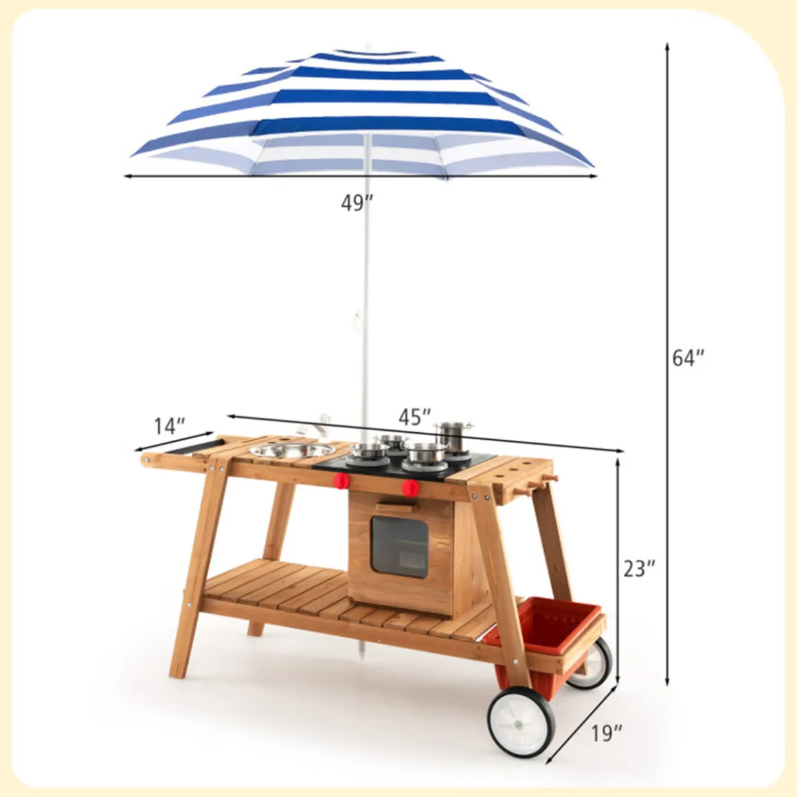 Kids Play Trolley with Sun Proof Umbrella