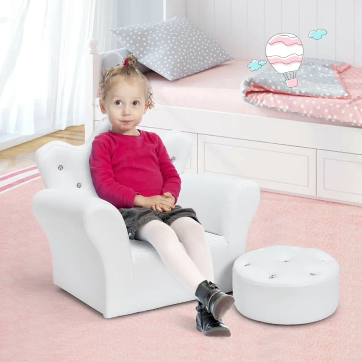 Kids Princess Sofa with Ottoman