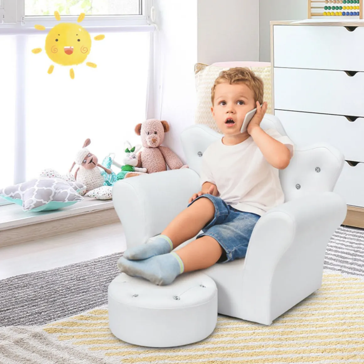 Kids Princess Sofa with Ottoman