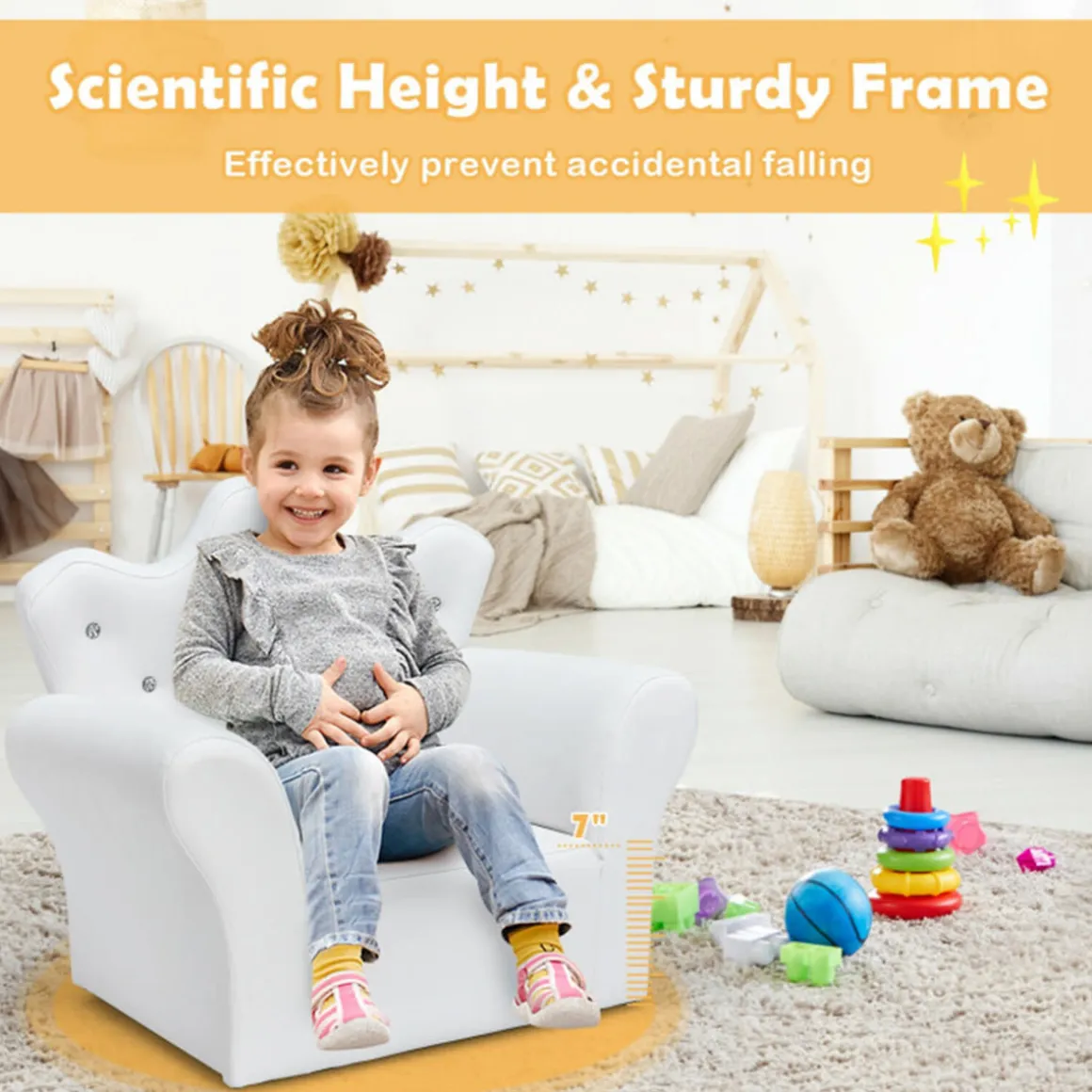 Kids Princess Sofa with Ottoman