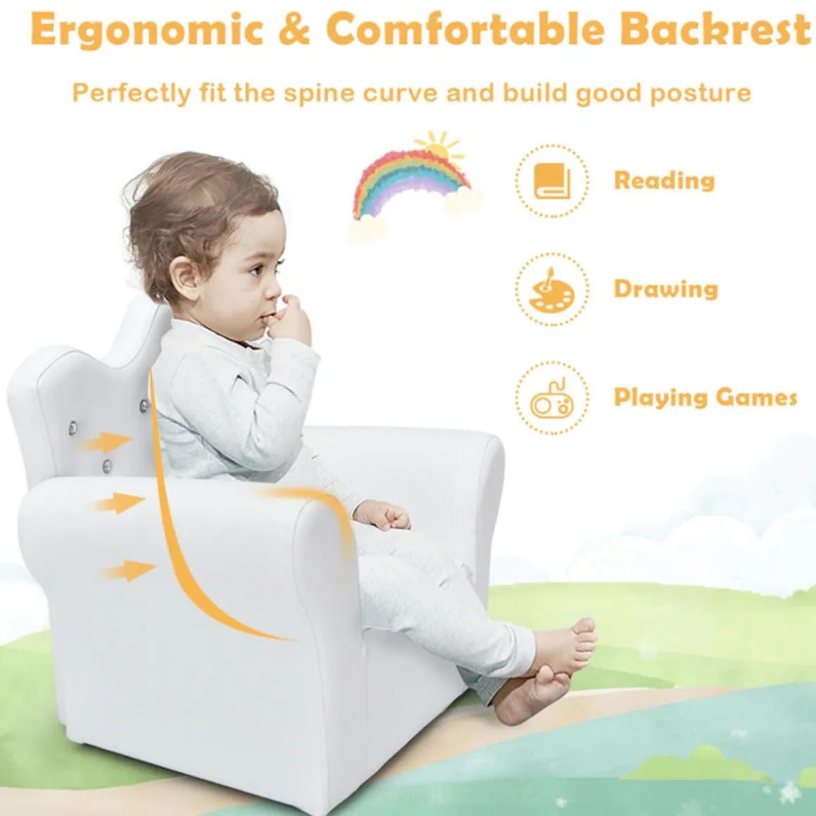 Kids Princess Sofa with Ottoman