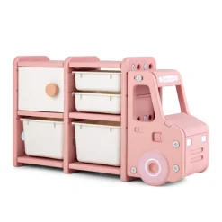 Kids Truck Storage Organizer with Plastic Bins