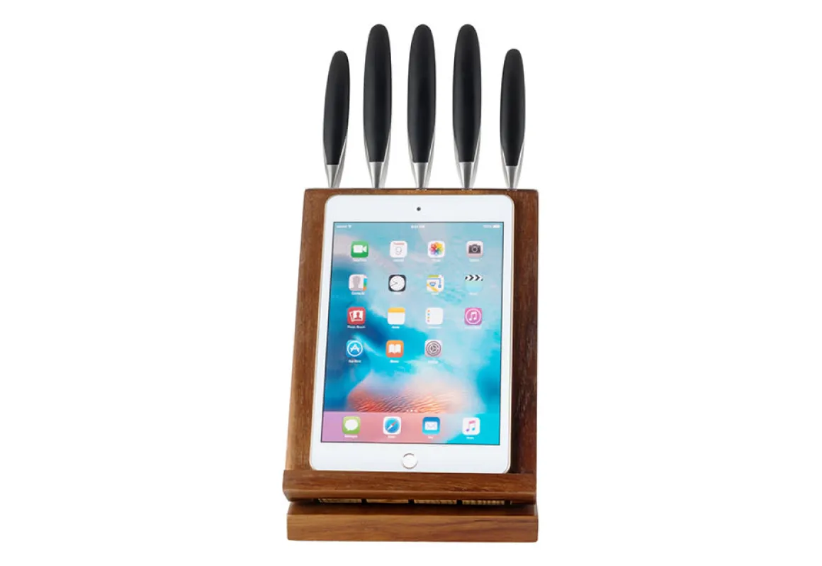 Knife Block Set with Tablet Holder
