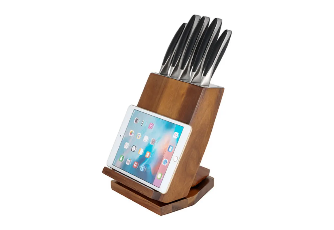 Knife Block Set with Tablet Holder
