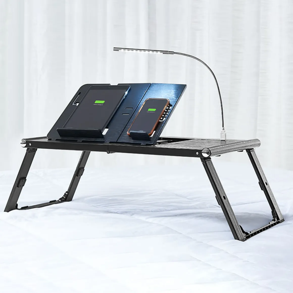 Laptop and Tablet Tray with Built-In Charger by Sharper Image