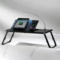 Laptop and Tablet Tray with Built-In Charger by Sharper Image