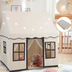 Large Kids Play Tent with Star String Lights