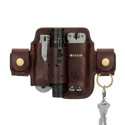 Leather Multitool Action Snap Belt Sheath