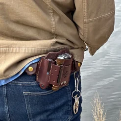 Leather Multitool Action Snap Belt Sheath