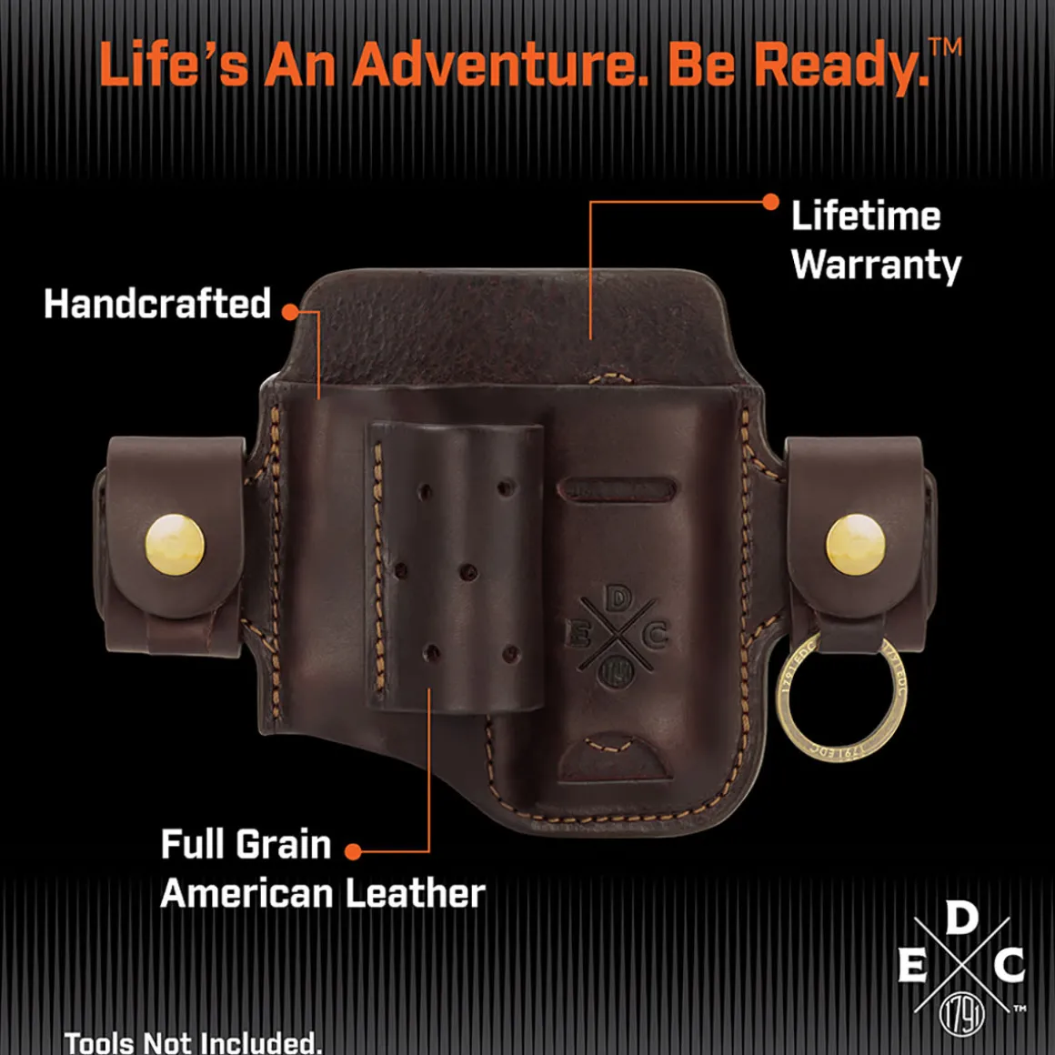 Leather Multitool Action Snap Belt Sheath