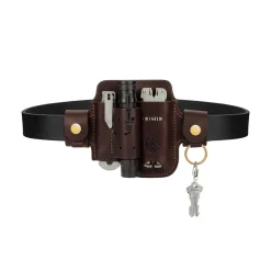 Leather Multitool Action Snap Belt Sheath