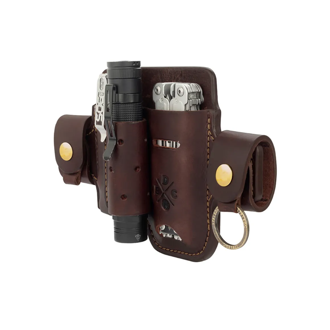 Leather Multitool Action Snap Belt Sheath