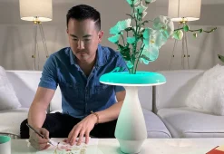 LED Ceramic Flower Vase