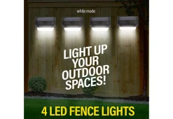 LED Solar Fence Lights (4-Pack)