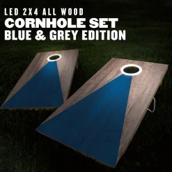 LED Wood Cornhole Set