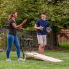 LED Wood Cornhole Set with Integrated Caddy