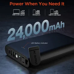 24,000mAh Laptop Power Bank with AC Outlet