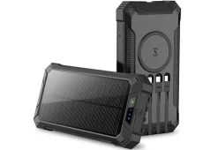 20000mAh Solar Power Bank with Wireless Charging