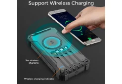 20000mAh Solar Power Bank with Wireless Charging