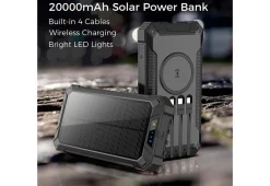 20000mAh Solar Power Bank with Wireless Charging