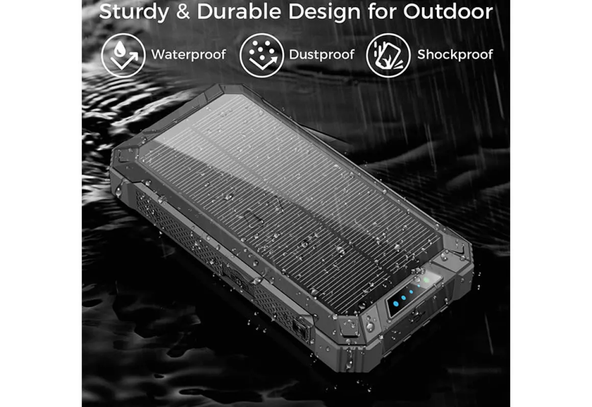 20000mAh Solar Power Bank with Wireless Charging