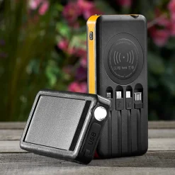 10000mAh Solar Power Bank with Wireless Charging
