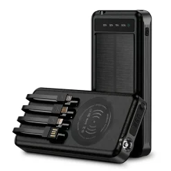 10000mAh Solar Power Bank with Wireless Charging