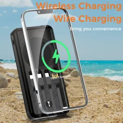 10000mAh Solar Power Bank with Wireless Charging