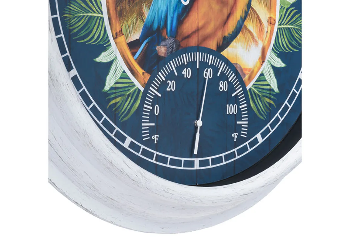 Margaritaville Indoor/Outdoor Wall Clock with Temperature