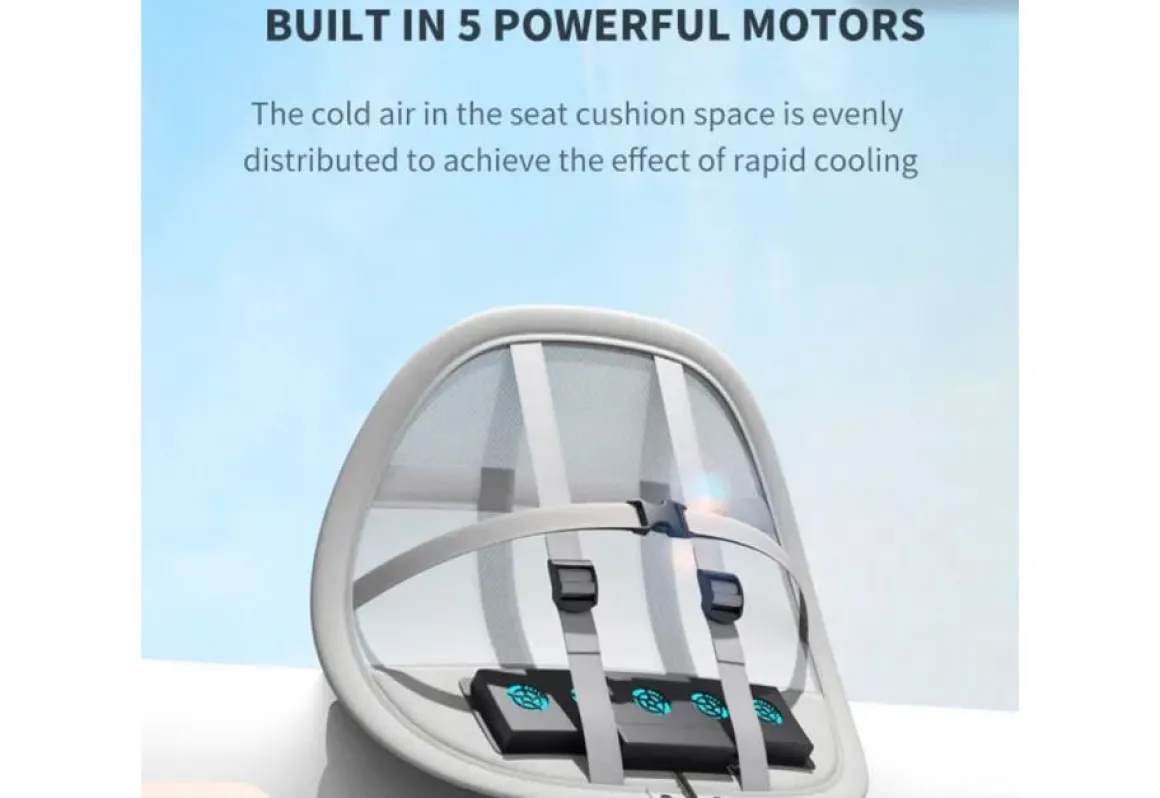 Mesh Lumbar Support with Cooling Fans