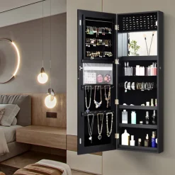 Mirrored Jewelry Cabinet Organizer