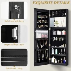 Mirrored Jewelry Cabinet Organizer