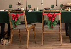 Mixed Cedar and Pine Christmas Chair Back Swags (Set of 2)