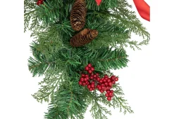 Mixed Cedar and Pine Christmas Chair Back Swags (Set of 2)