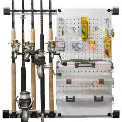 Modular 5 Fishing Rod Rack and Tackle Organizer