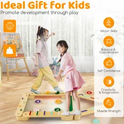Montessori Balance Beam Set with Stepping Stones